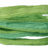 Håndlavet Silkebånd, Grøn, 12mm, 83cm